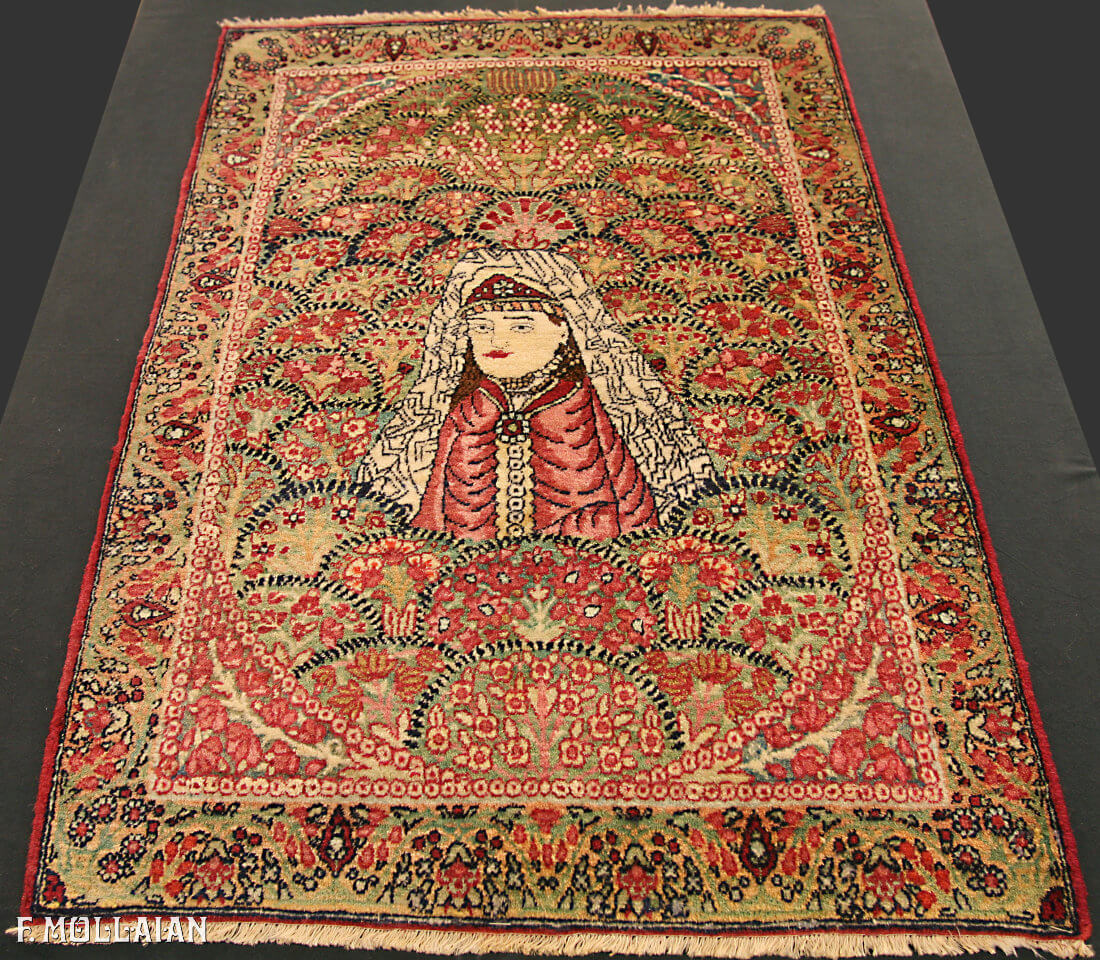 Tapis Persan Antique Kerman Ravar n°:77149483
